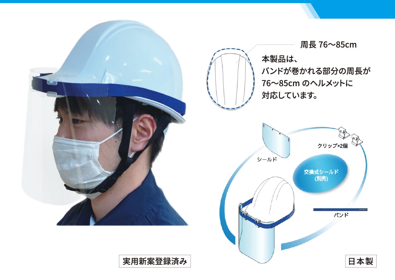 ヘルメット装着用 フェイスシールド